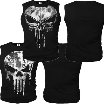 

The Punisher Cosplay Costumes Skull Vest Tank Top Daredevil T-shirt Cotton T shirt