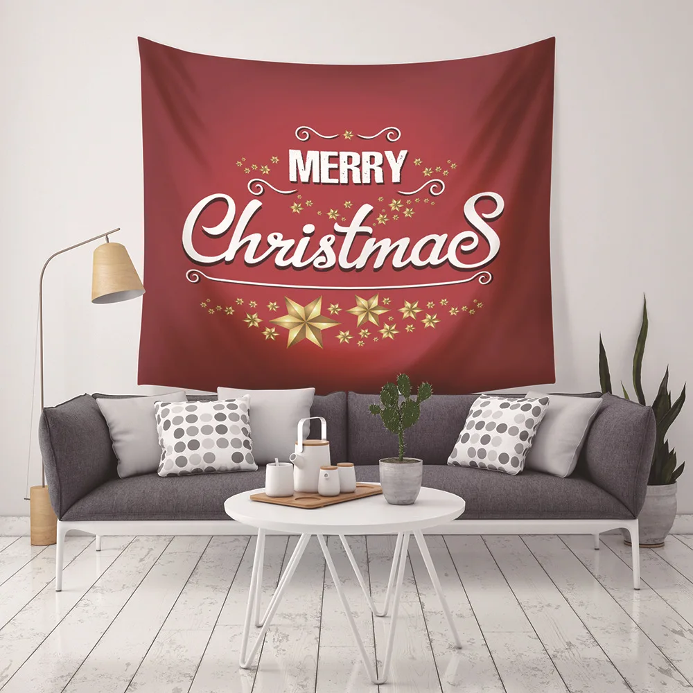 

Yaapeet 1pc Christmas Wall Hanging Polyester Festival Hanging Tapestry for Party Pretty Snowflakes Printed Wall Tapestry