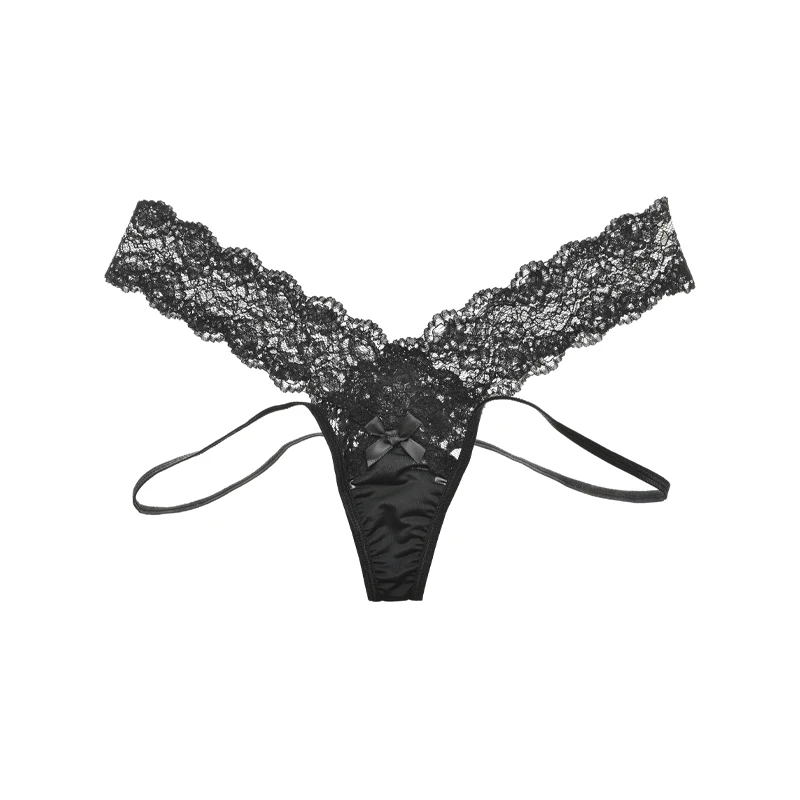 Lace Panties Women Sexy Low-waist Cross Strap G String Thong Hollow Out