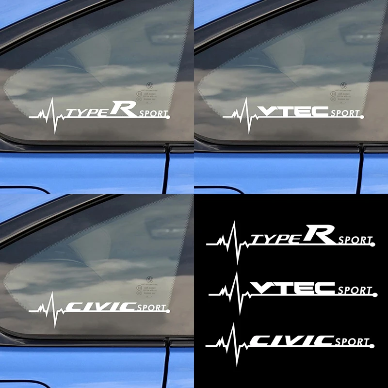 2 шт. для Honda Civic TYPER VTEC автомобильный Стайлинг боковое окно светоотражающие наклейки авто Спорт виниловые украшения наклейки аксессуары для автомобиля