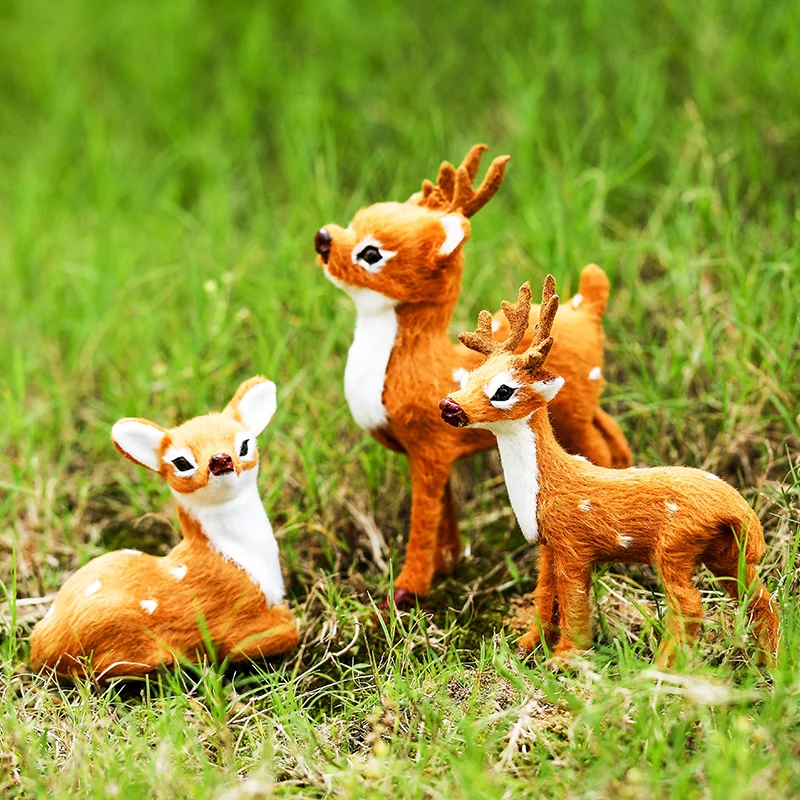 Christmas Small Deer Doll Home Shop Window Showcase Fireplace Mantel Decorations Gift