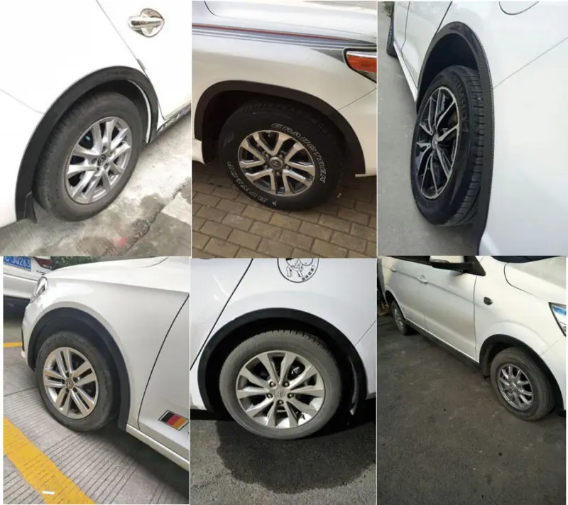 

2Pcs Black Rubber Car Truck SUV Anti-Collision Wheel Flexible Fender Easy Stick
