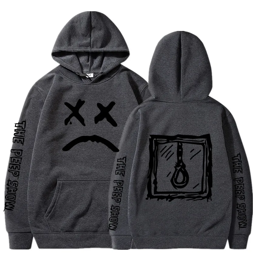 darkgrey152-151-150 Xxxtentacion Толстовка Sad мужские толстовки Рэпер Хип Хоп пуловер с капюшоном толстовки Swag Hoody Хлопок Revenge Kill с длинным рукавом - Цвет: darkgrey152-151-150