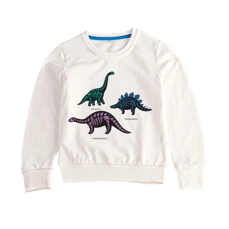 new children's clothing birthday gifts boys and girls T-shirt spring and autumn children's cotton long-sleeved T - Цвет: Белый