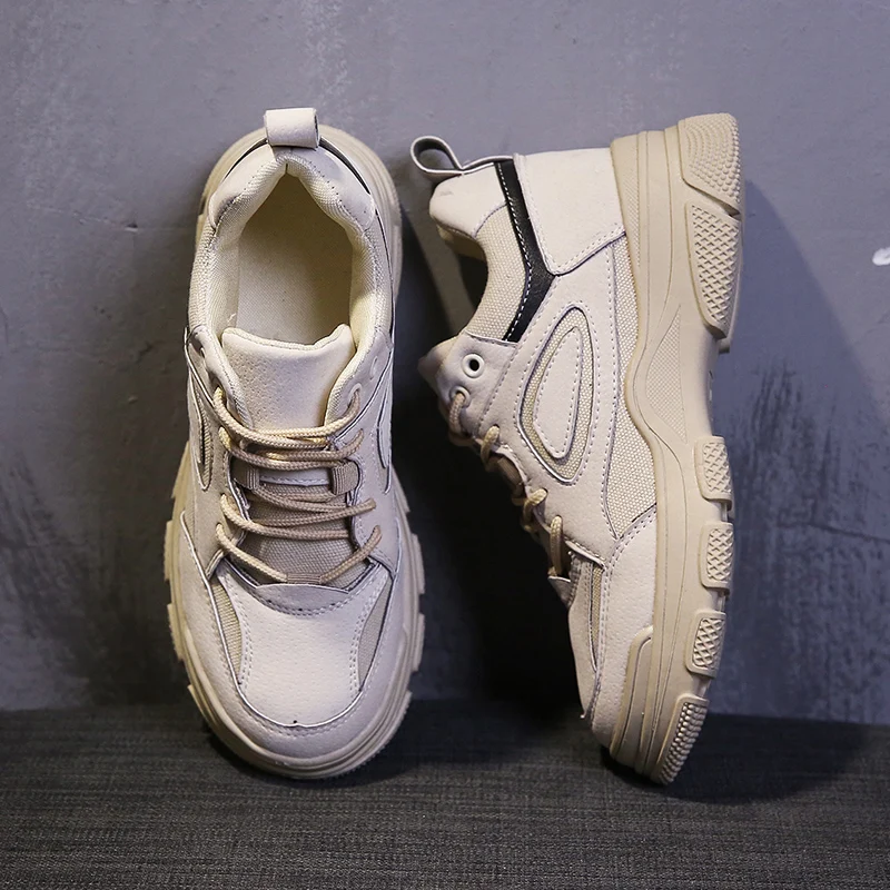 Beige Лидер продаж; женские дышащие брендовые кроссовки на резиновой подошве; женская прогулочная обувь; сезон весна; zapatos mujer; женская обувь из сетчатого материала - Цвет: Beige