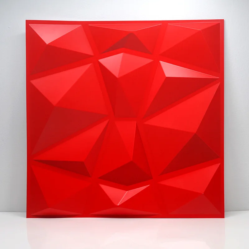 Matte red 30x30 см 3d Художественная штукатурка резка геометрические алмазные резные деревянные клеи Нижняя стена 3d настенная наклейка домашний декор декоративная панель - Цвет: Matte red