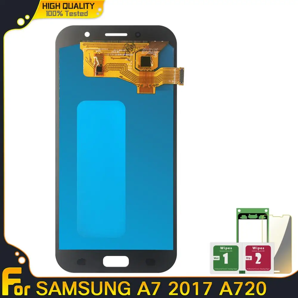 ЖК дисплей AMOLED для Samsung Galaxy A7 2017 A720 A720F A720M с сенсорным экраном и дигитайзером в