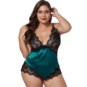 

Sexy Pajamas Mini Dress Plus Size See Through Sexy Lingerie Women Lace Babydoll Dresses Sleepwear Nightdress Nightgown DT2067