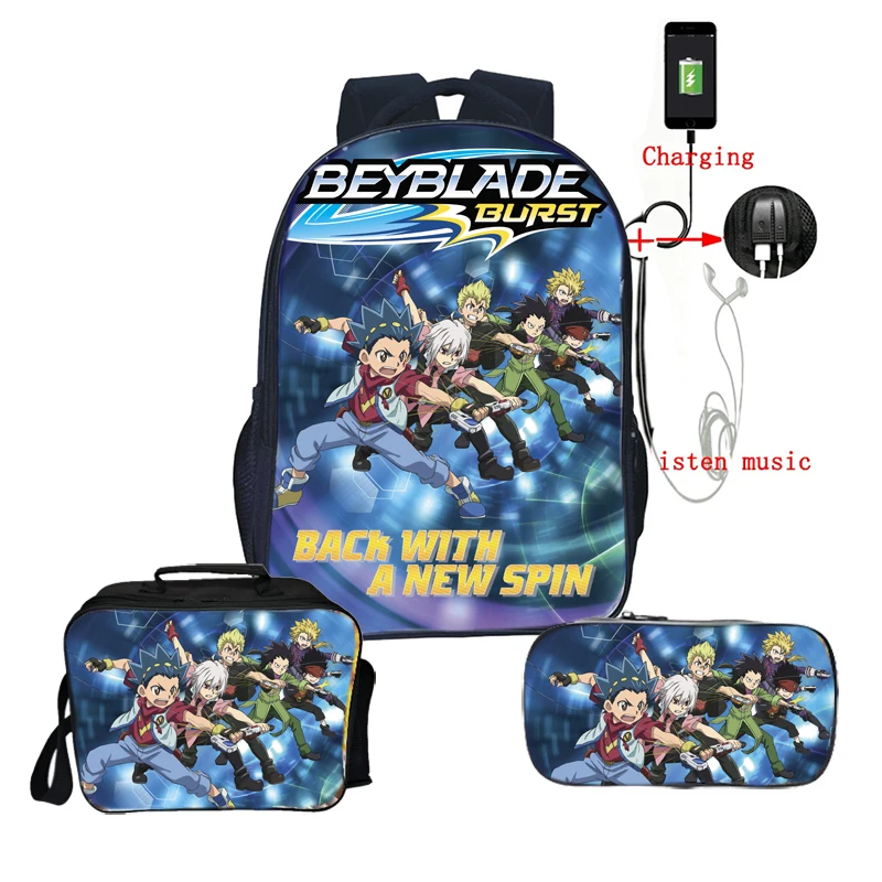 Высокое качество Beyblade рюкзак модный Сюрприз подарок рюкзак для подростков красивые дети мальчики девочки школьный ранец 3 шт./компл - Цвет: 19