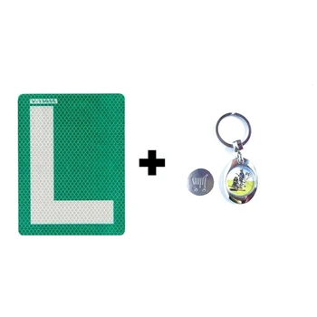 

L Conductor Novel Carne Coche Pegatina Lunas Tintadas + Llavero Quijote Moneda