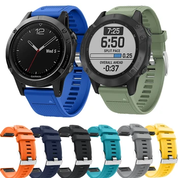 

26 22 20mm Watchband for Garmin Fenix 5X 5 5S Plus 3 3 HR Descent Mk1 Watch Quick Release Silicone Easy fit Wrist Band Straps