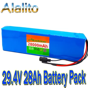 

100% new 7S4P 24v li ion battery pack 29.4v 28Ah electric bicycle motor ebike scooter 18650 lithium rechargeable batteries 15A