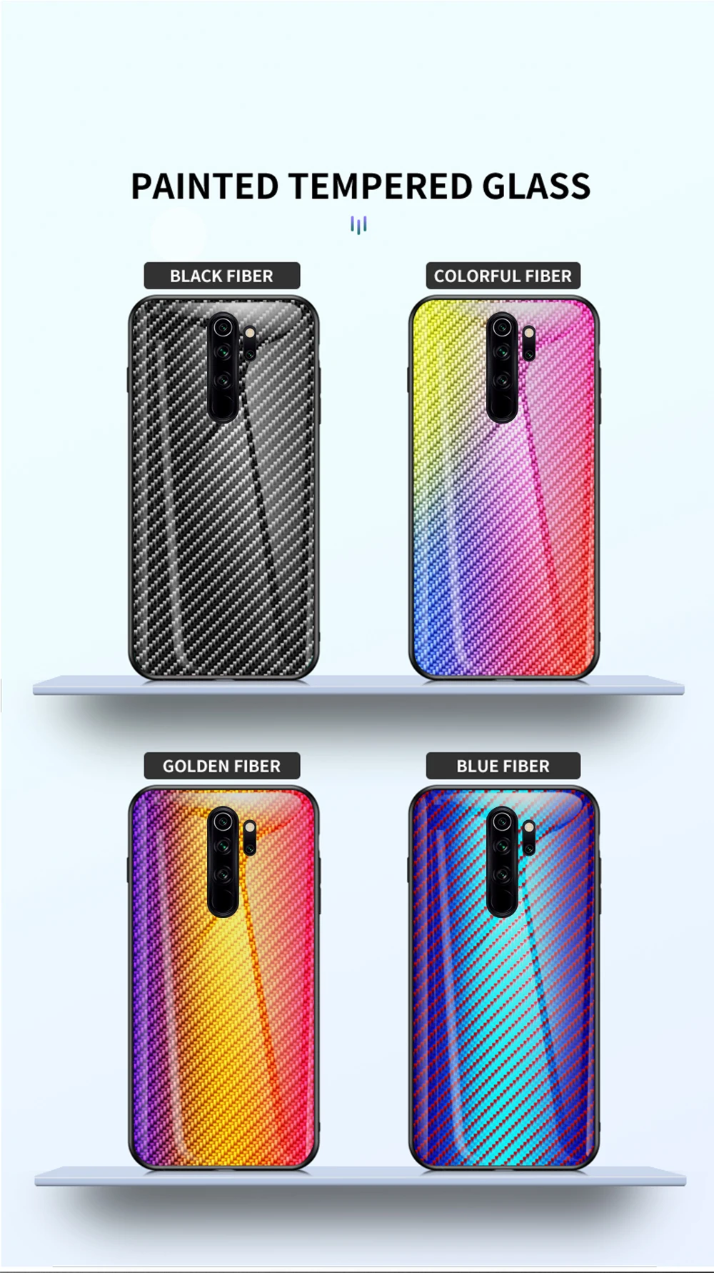Чехол из углеродного волокна для Xiaomi Redmi Note8 Pro, чехол из закаленного стекла для Xiaomi Redmi Note 8 Pro, градиентный витражный чехол для телефона