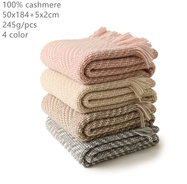Naizaiga Cashmere Yarn-dyed warm color cloak beige camel solid color matching pure blanket shawl female scarf,SN256