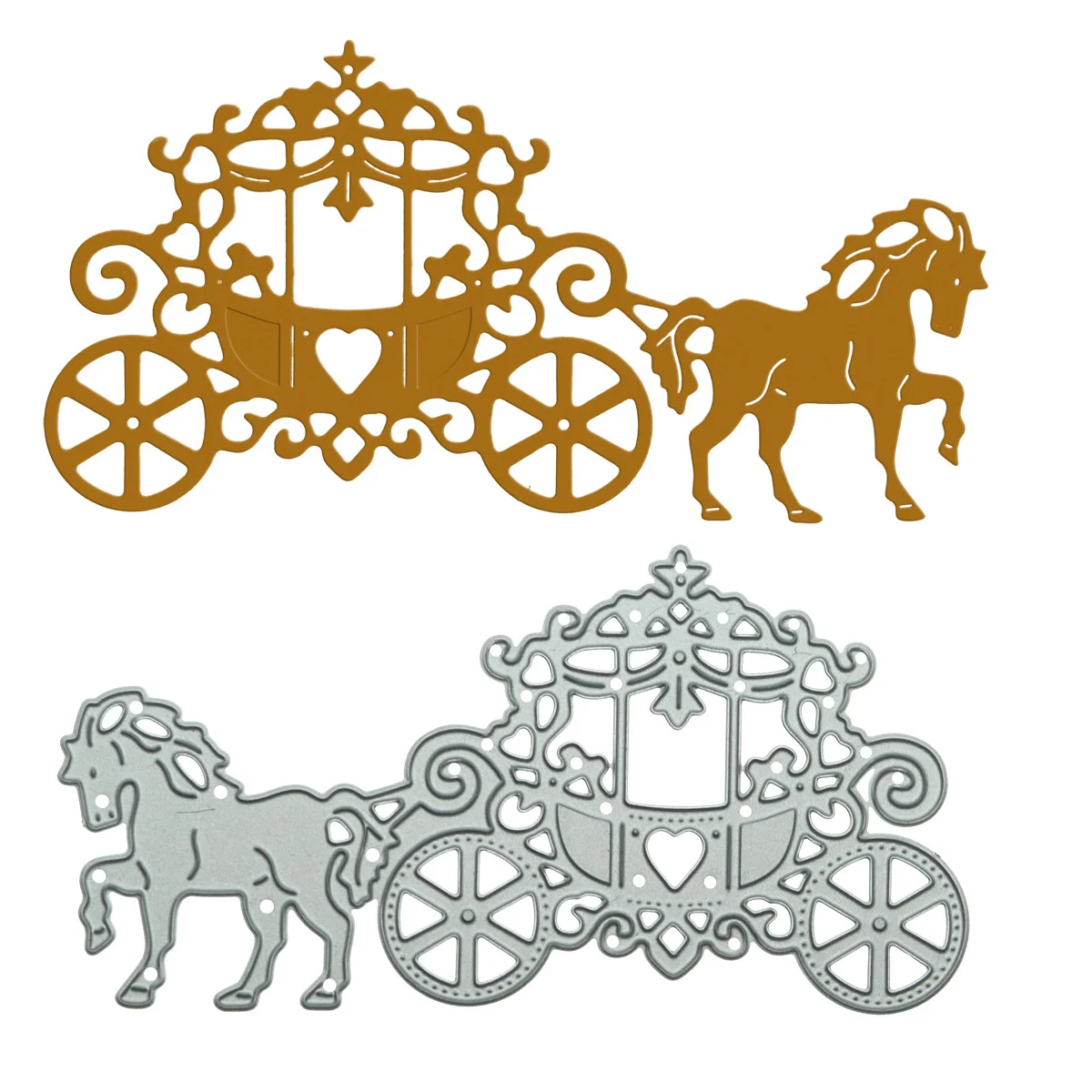 중세 왕실 캐리지 패턴 스크랩북을위한 금속 절단 다이 DIY 카드 사진 앨범 ..