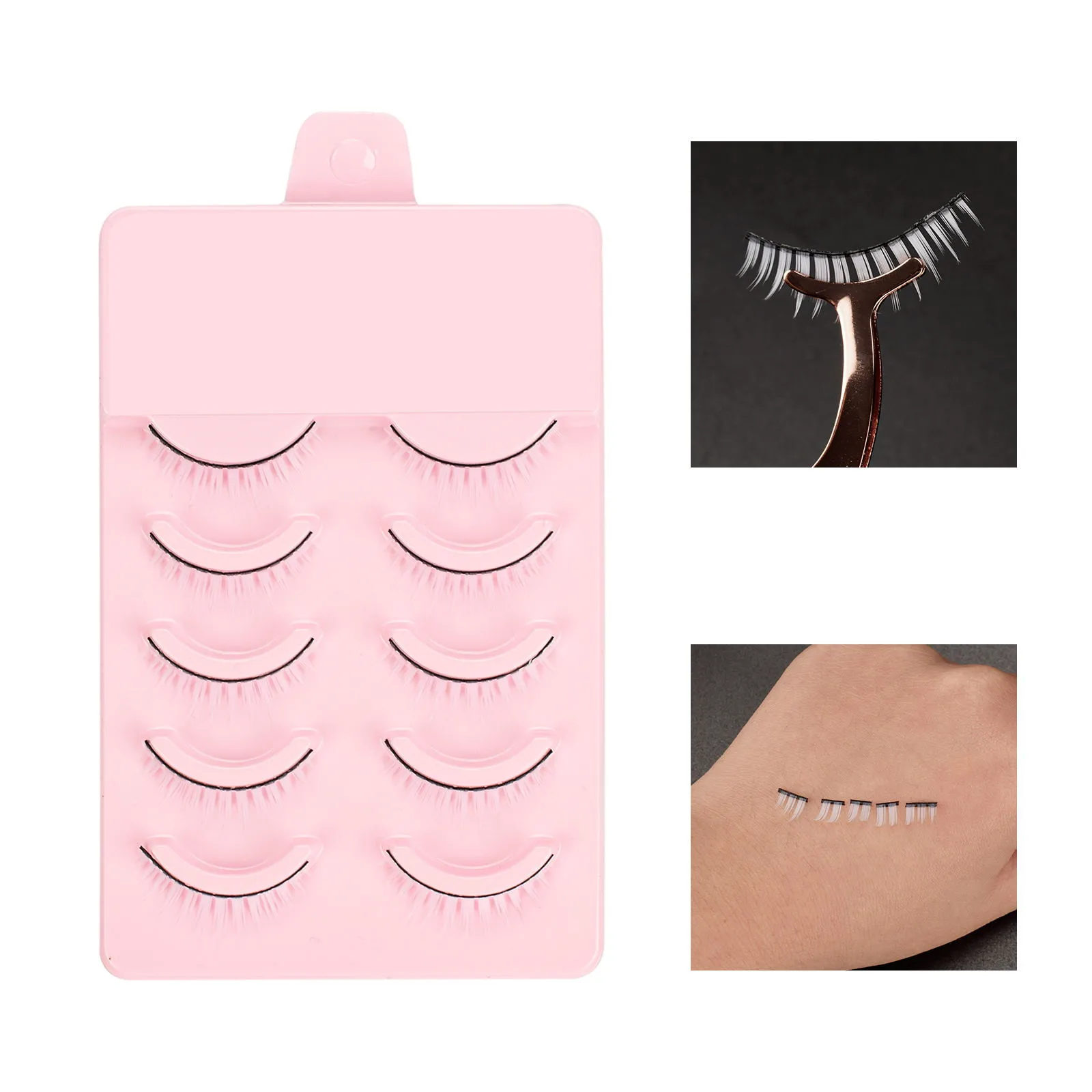 

5 пар мягких белых поддельных инструмент для ресниц для костюмированного макияжа ресниц ручной работы толстые инструменты для наращивания красоты многоразовые ресницы