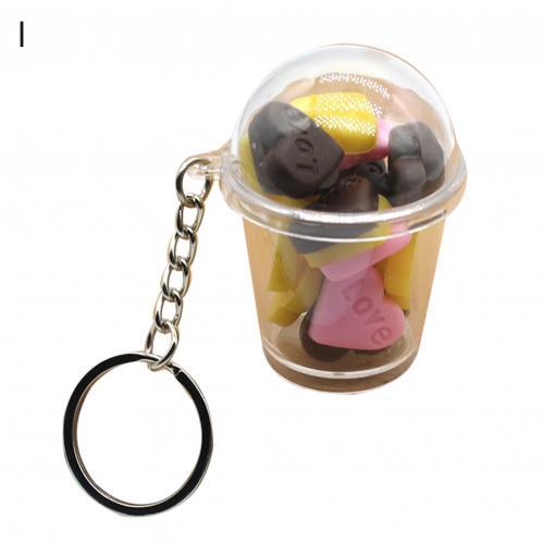 Snacks Popcorn Candy Cup Keychain Student Couple Bag Decor Pendant