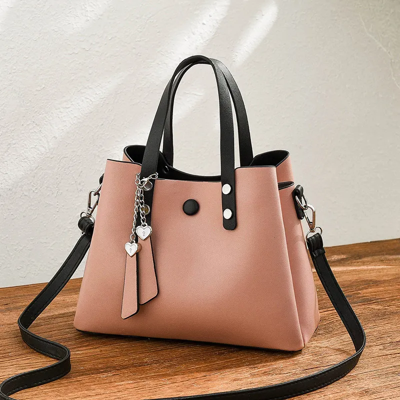 Pink Litthing Women Leather Handbag Casual Crossbody Bag Yellow Bags Ladies Designer Handbags A Quality Shoulder Bags Female - Цвет: Pink