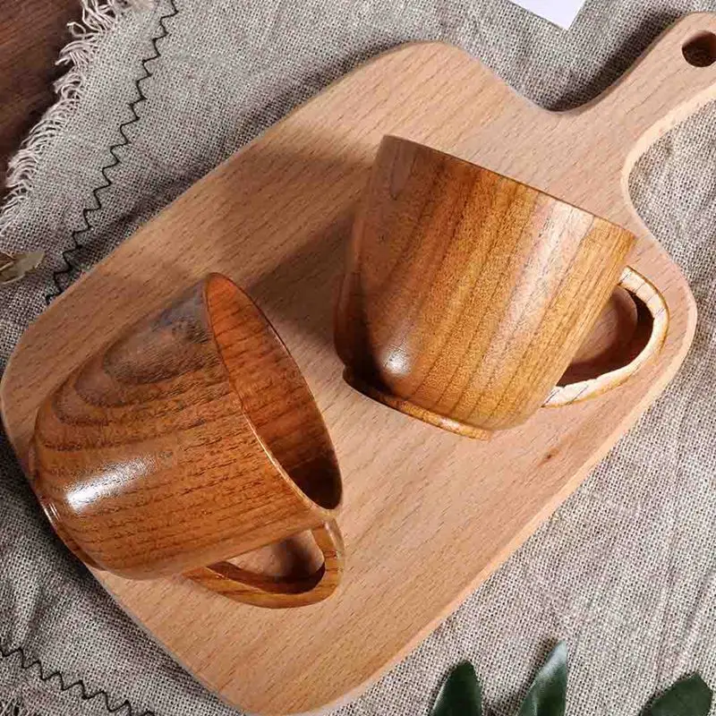 Японская деревянная чашка ручной работы, примитивная натуральная ель, деревянная чашка для завтрака, пива, молока, напитков, чашка зеленого чая, бутылка для воды