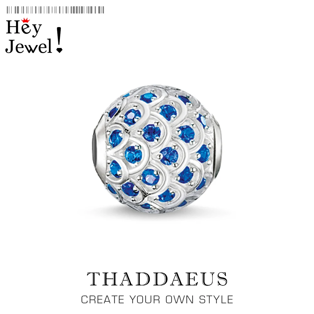 

Beads Blue Fish, Silver & Rhinestone Beads Fits Bracelet Thomas Jewelry Thanksgiving Gift For Women & Men
