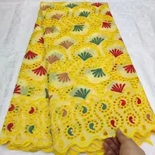 Tissu африканская кружевная ткань швейцарская вуаль кружево высокое качество нигерийское швейцарское сухое кружево с камнями парчовая ткань 5 ярдов/партия