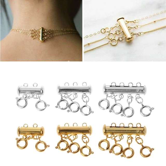 Layered Necklace Clasps Necklace Layering Clasp Multiple Bracelet Lock  Connectors with Lobster Ring Clasps Jewelry DIY Findings - AliExpress