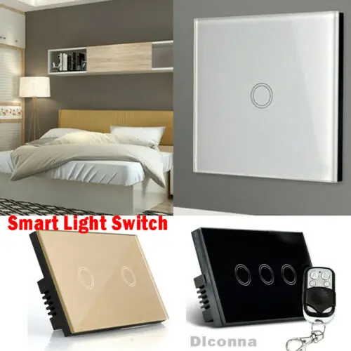 Gang1/2/3 Way светодиодный Кристалл Стекло Smart Touch Панель светильник Сенсорный экран настенный выключатель