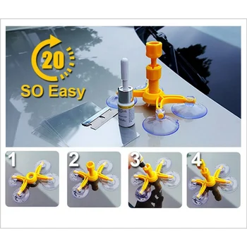 

Auto Glass Repair Tool Set Car Block Windmill Window Crack Repair Liquid Suction Cup Glue Scratch Reducing Agent