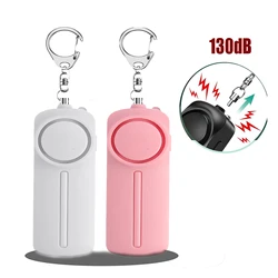Porte clés d'alarme d'auto défense 130dB, 2 pièces, avec lumière LED SOS, alarme de sécurité personnelle et forte, pour enfants, personnes âgées, garçons et filles 