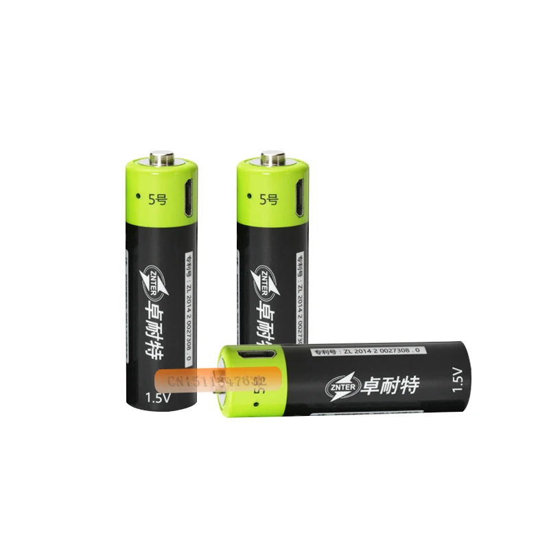 4 шт./лот znter аккумуляторной батареи 1.5 В AA 1250awh USB Перезаряжаемые литиевая батарея + 1USB кабель флэш-игрушка мышь батареи