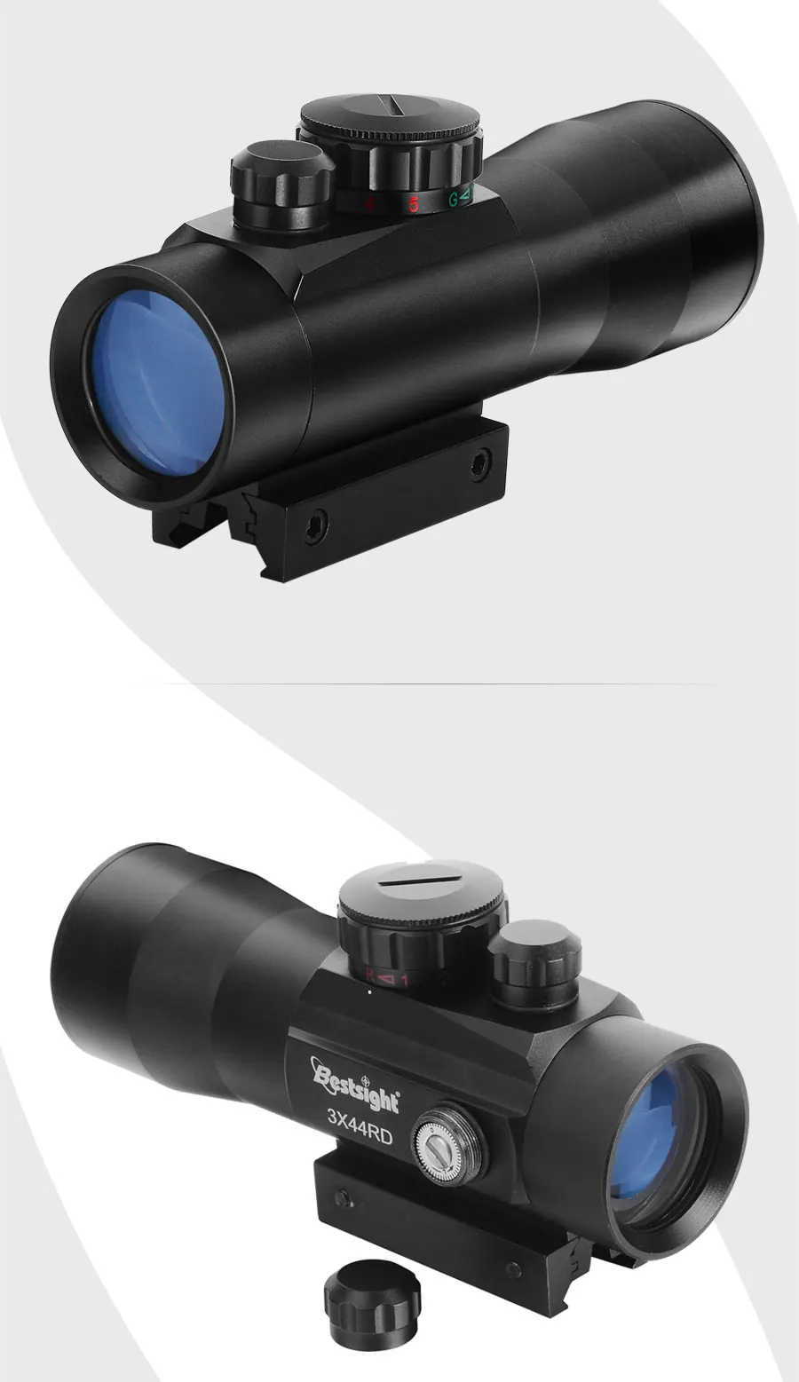 3X44 зеленый красный точечный прицел тактический оптика Red Dot Сфера подходит 11/20 мм рельс прицелы для охоты