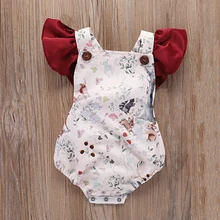 Flofallzique/комбинезон для новорожденных девочек с оборками на рукавах; удобная свободная детская одежда для съемки художественных фотографий на открытом воздухе