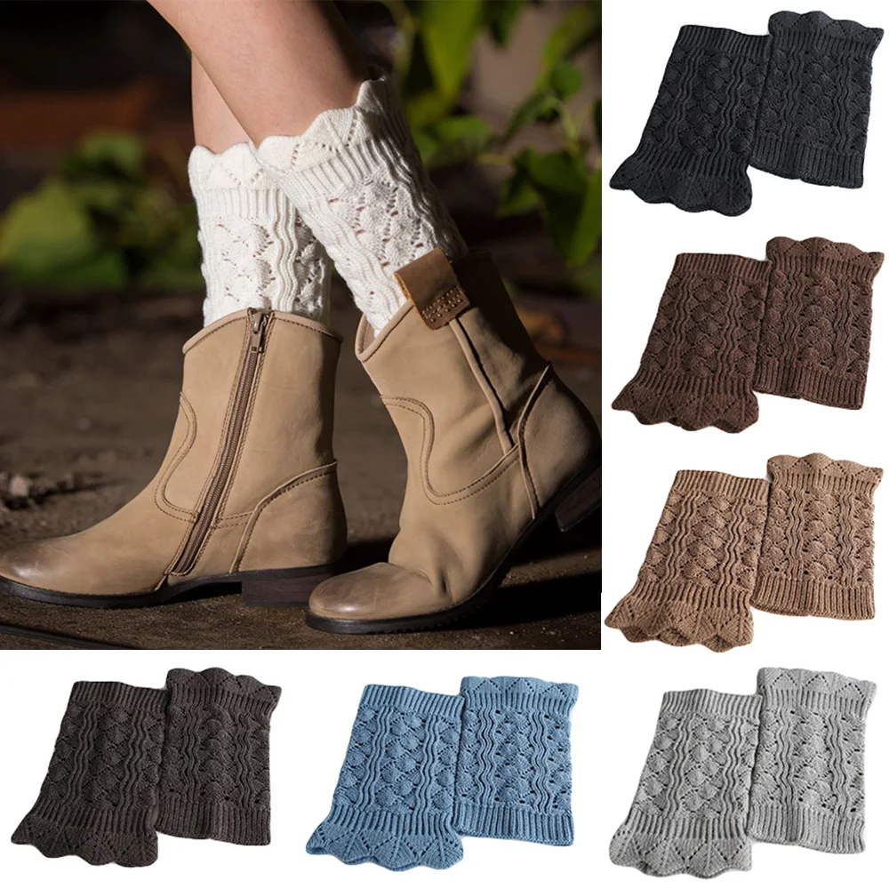 

Women Casual Short Hollow Socks Leg Warmers Fashion Knitted Boot Socks Accessory SCKMX0018