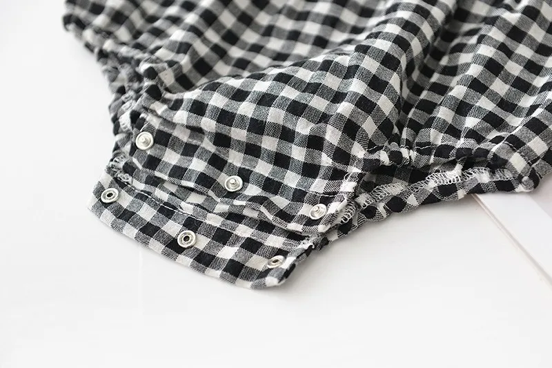 plaid sunsuit baby girls clothes outfits playsuit bow headband kids infant baby rompers cotton summer jumpsuit toddler garment