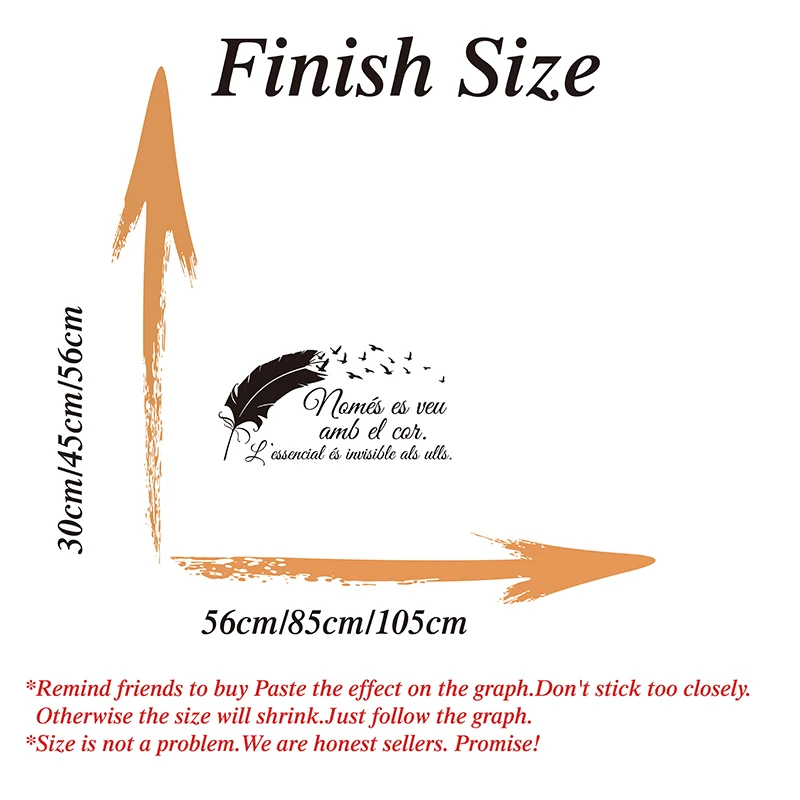 The Little Prince In Catalan Fly Bird Feather  Wall Sticker Anime Family Love Heart Inspiraitonal Quote Wall Decal Bedroom  (1)