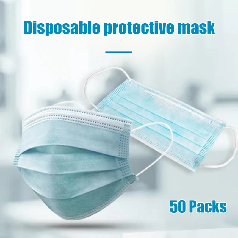 

Disposable 3layers Antiviral Face Masks Safety Earloop Anti-Dust anti-virus Mouth Mask Filter Breathing Safety Protective mask