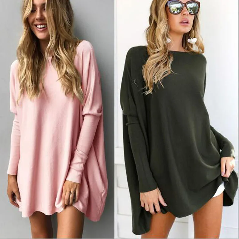 

2019 Autumn Casual Loose Tops Female Long Sleeve Basic T-shirt Harajuku Office Long T Shirts Women Solid Slash Collar Tshirts