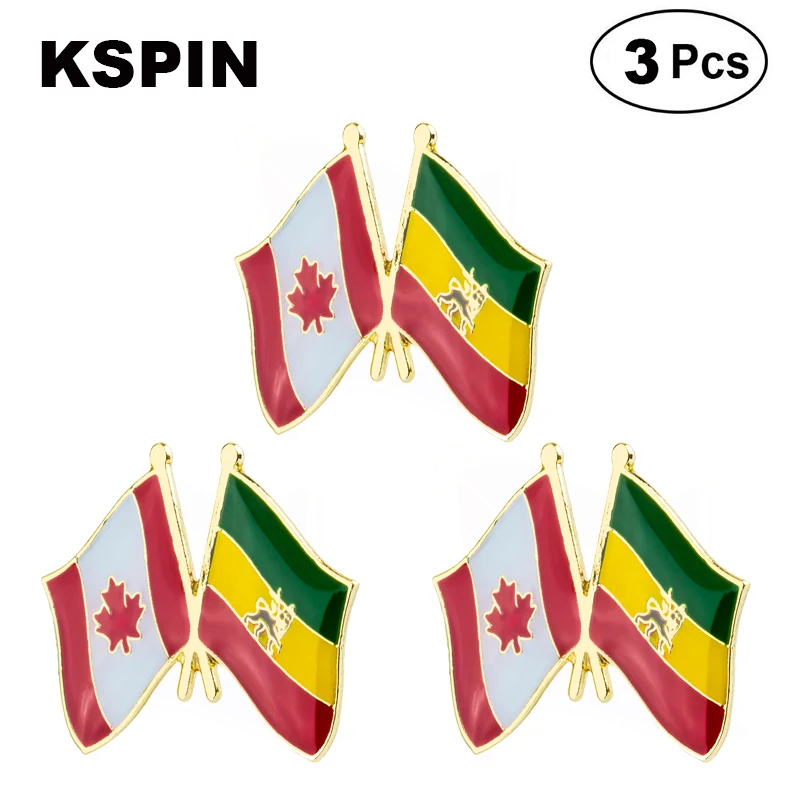 Canada &amp Ethiopia Frendship Lapel Pin Brooches Pins Flag badge Brooch Badges | Украшения и аксессуары