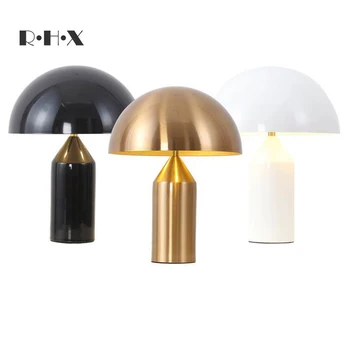 

Europe Wind Desk Lamp A Living Room Study Bedroom Bedside Originality Personality Light Luxury Iron Art Mushroom Desk Lamp