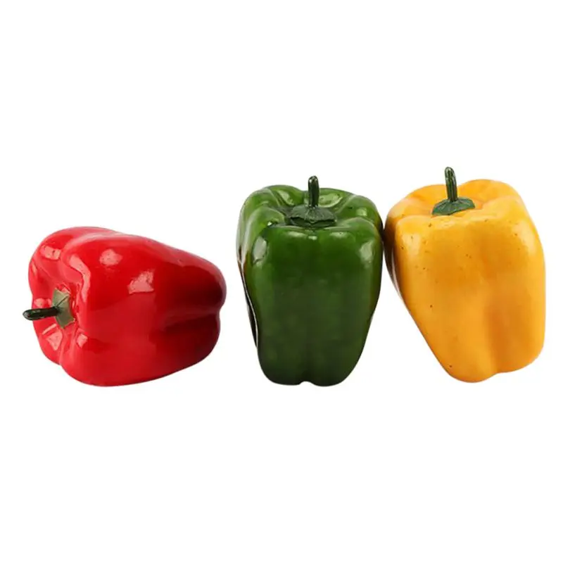 3PCS 3PCS Realistic Artificial Imitated Peppers Vegetables for Christmas Home Wedding Decor Restaurants Party Props - Цвет: 3PCS