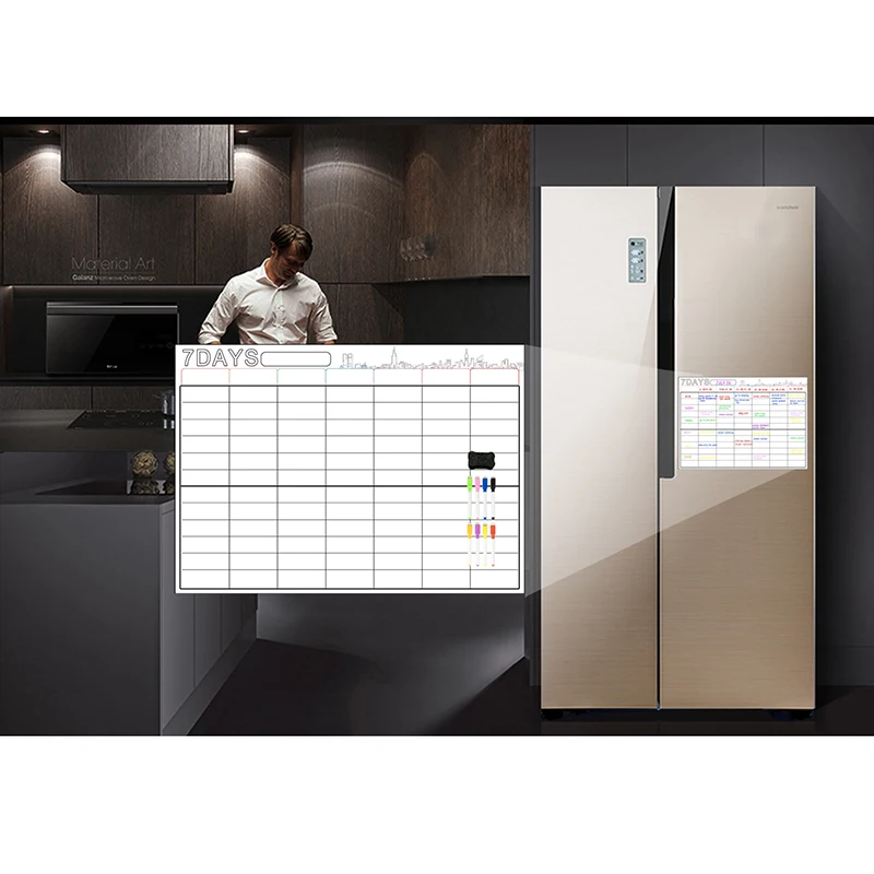 A3 магнитная доска сухой стираемый календарь Набор 16X12 дюймов доска Еженедельный планировщик для холодильника Холодильник Кухня дом