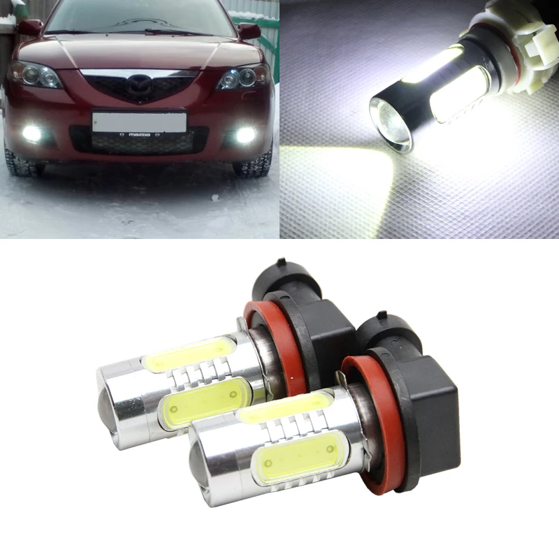 H11/H9/H8 Светодиодный лампа для противотуманной фары 11W CREE чип COB светодиодный
