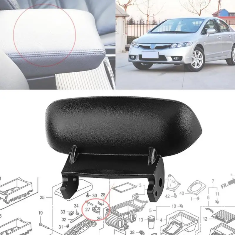 Черная крышка подлокотника центральной консоли Подходит для Honda Civic 2006-2011