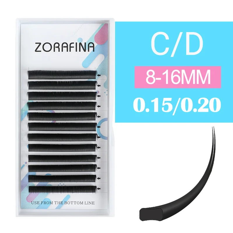 ZORAFINA черный матовый светильник для наращивания ресниц норковые индивидуальные