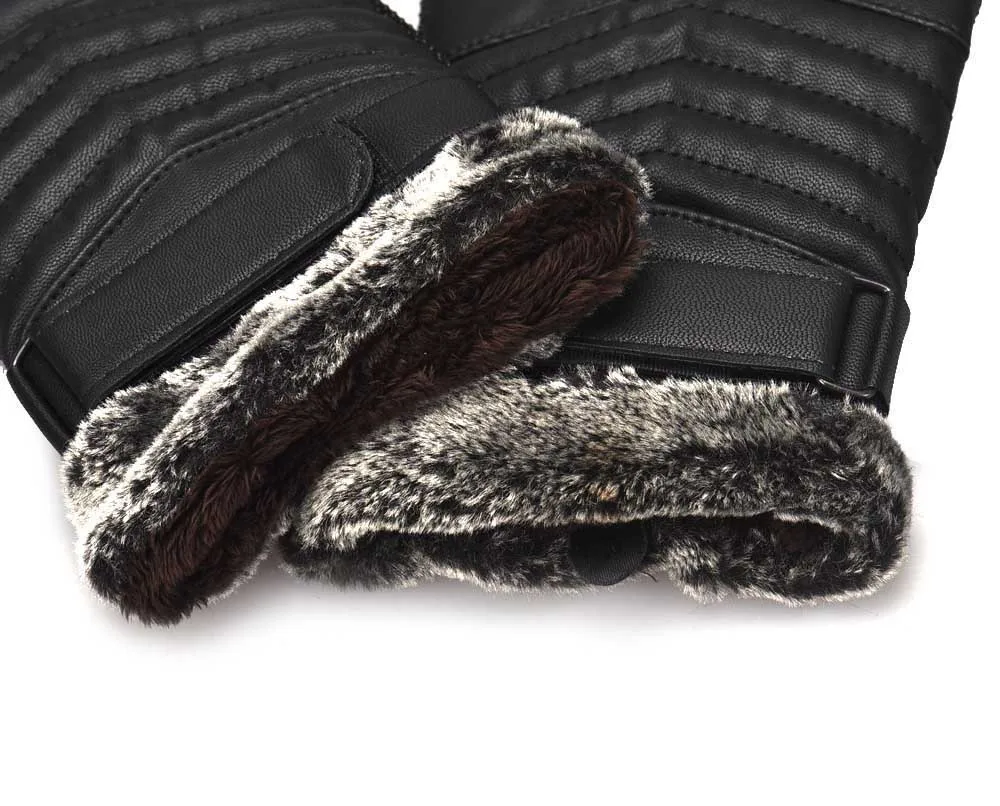 Модные мужские перчатки с сенсорным экраном, противоскользящие мужские теплые зимние спортивные кожаные теплые тактические перчатки, зимние мужские перчатки