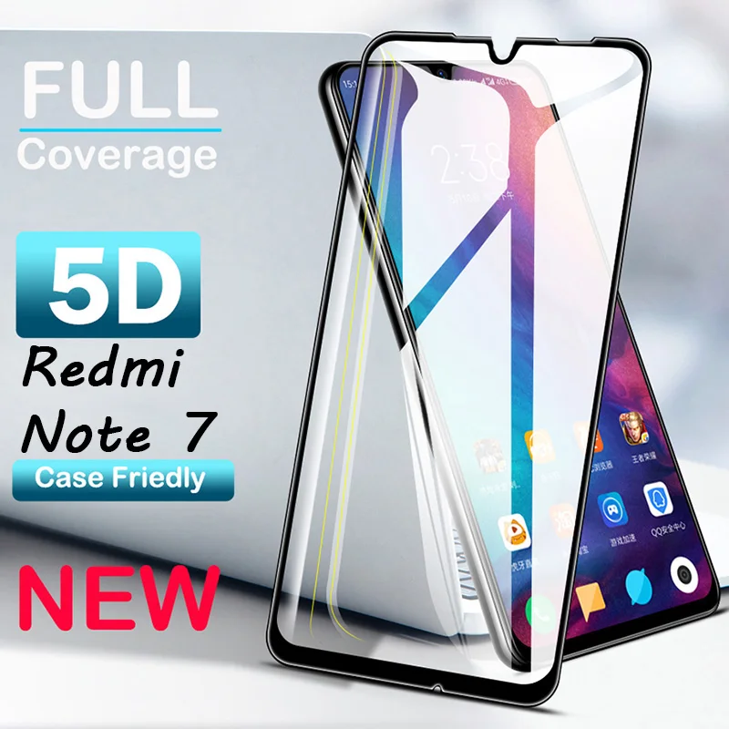 5D изогнутая Защитная пленка для экрана телефона Передняя Redmi Note 7 полное покрытие