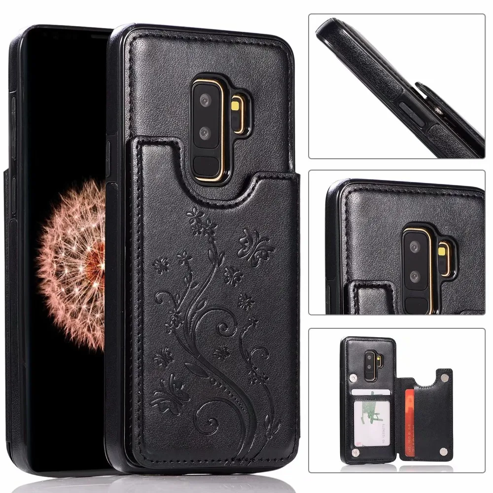 Чехол-кошелек для samsung galaxy note 9, 8, s10, s9, s8 plus, s10e, s7 edge, чехол, открытка с изображениями цветов, кожаный держатель, чехол для телефона, fundas