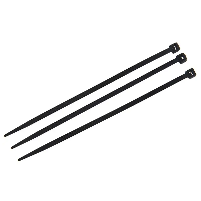 Top-300Pcs черные нейлоновые кабельные стяжки на молнии самоблокирующиеся 2,5x100 мм