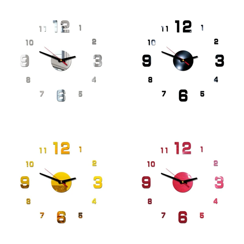 

Creative Acrylic Wall Clock Diy Small Size Mirror Wall Clock 3d Personality Wall Sticker Clock