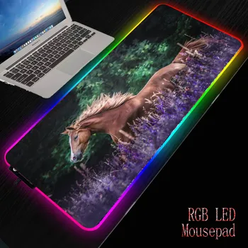 

MRGBEST Animal Horse Running printed Mouse Pads natural rubber base and with sewn edges oversize S Play mat for laptop keyboard